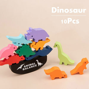 Wooden Balance Dinosaur Blocks 